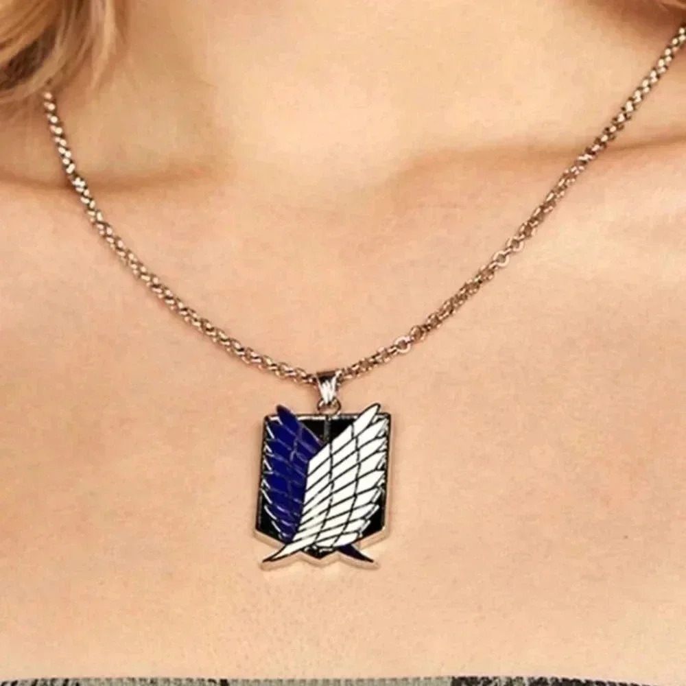 Aot attack on Titan anime manga collectors chain silver plated necklace jewelry